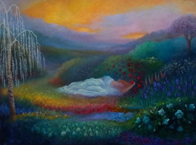 Ogród Persefony II, 2025 (olej na płótnie) autorstwa Lee Campbell