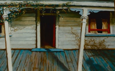 Verandah NZ 2002 (olej na panelu) Słoneczny ganek autorstwa Lee Campbell