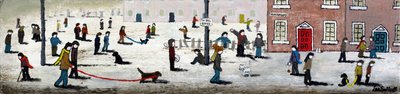 Out and About, 2015, (Akryl i tusz na drewnie) autorstwa Lee Sellers