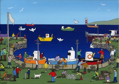 Port, 2015, (Akryl i tusz na płótnie) autorstwa Lee Sellers