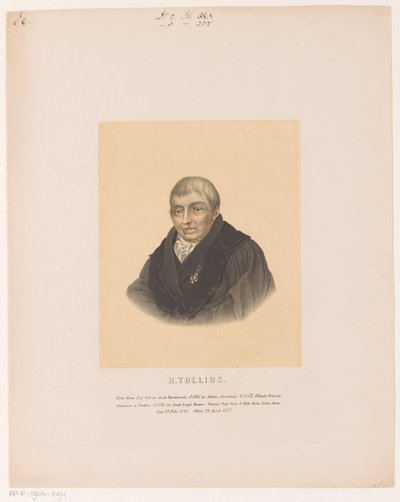 Portret van Hermana Tolliusa H. Tollius (tytuł na obiekcie) autorstwa Leendert Springer (I)