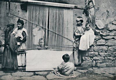 Kabyle tkacze i rodzime krosno, Północna Algieria, 1912 autorstwa Legrand