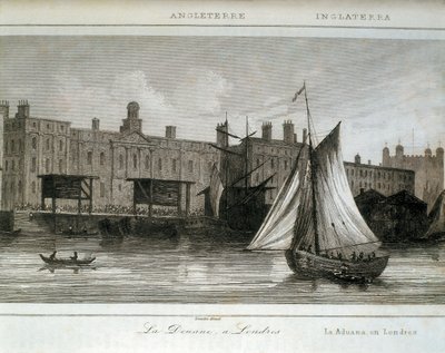 Londyńskie zwyczaje na Tamizie, Anglia (grawerowanie) autorstwa Lemaitre