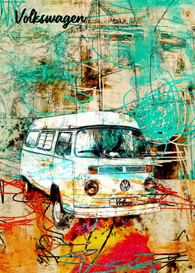 Retro Van – streszczenie autorstwa Lembayung senja studio [Vintage Poster]