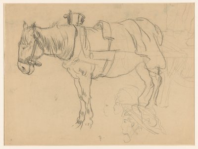 Koń zaprzęgnięty i badania głowy autorstwa Leo Gestel (signed by artist)