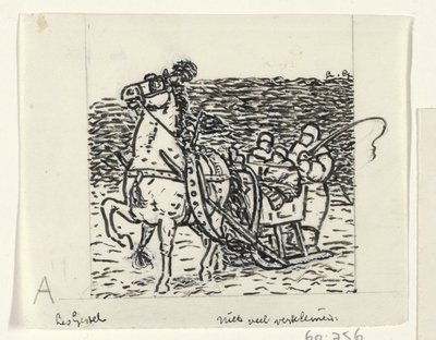 Sanie ciągnięte przez konia autorstwa Leo Gestel (signed by artist)