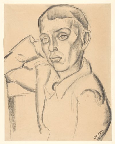Młody mężczyzna opiera głowę na dłoni autorstwa Leo Gestel (signed by artist)