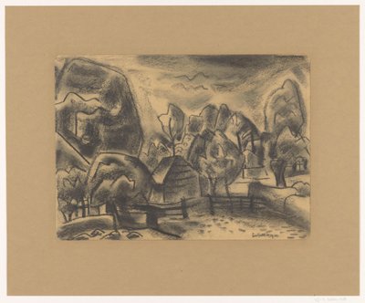 Krajobraz z farmą wśród drzew autorstwa Leo Gestel (signed by artist)