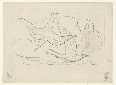 dwa ptaki autorstwa Leo Gestel (signed by artist)