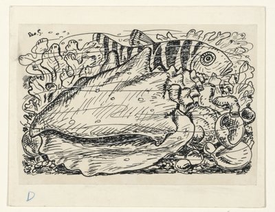 Ryby i muszle w wodzie autorstwa Leo Gestel (signed by artist)