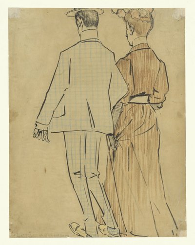 chodząca para autorstwa Leo Gestel (signed by artist)
