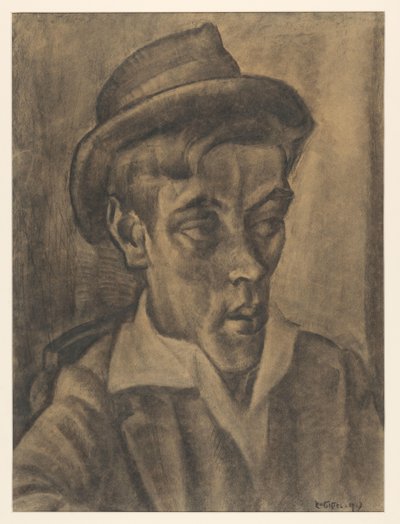 Popiersie mężczyzny w kapeluszu autorstwa Leo Gestel