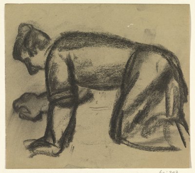 Mężczyzna na rękach i kolanach autorstwa Leo Gestel