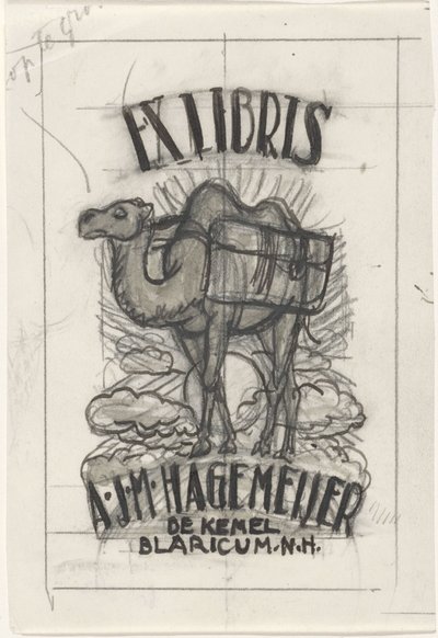Projekt ekslibrisu autorstwa Antoniusa Johannesa Marii Hagemeijer autorstwa Leo Gestel