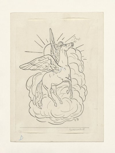 Pegaz lecący przed chmurami (1891–1941) autorstwa Leo Gestel