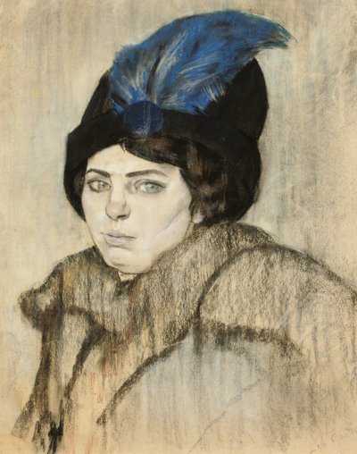 Portret Marie Boendermaker-Schoenmaker (kreda i pastel na papierze) autorstwa Leo Gestel