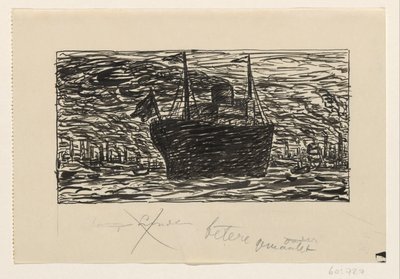 Statek wpływa do portu w Londynie autorstwa Leo Gestel