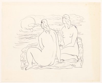 Dwie nagie kobiety na plaży autorstwa Leo Gestel