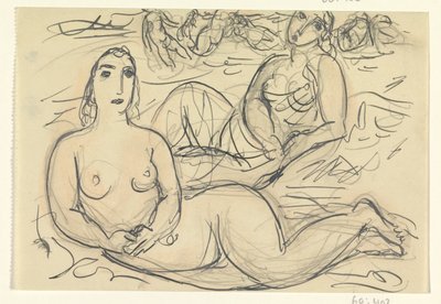 Dwie nagie kobiety w wodzie autorstwa Leo Gestel