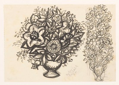 Dwa wazony z kwiatami autorstwa Leo Gestel