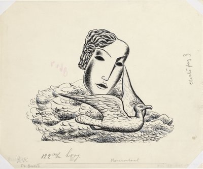 Głowa kobiety z ptakiem (szkic) autorstwa Leo Gestel