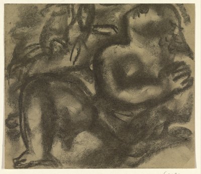Siedząca naga kobieca w krajobrazie autorstwa Leo Gestel