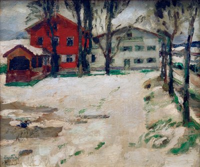 Karczma w śniegu autorstwa Leo Putz