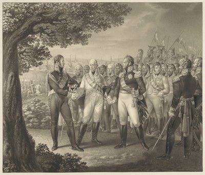 Pierwsze spotkanie monarchów alianckich z ich ministrami w Pradze, 18 sierpnia 1813 r. autorstwa Leo Wolf