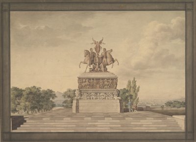 Projekt pomnika zwycięstwa Waterloo recto..., 1815. autorstwa Leo von Klenze