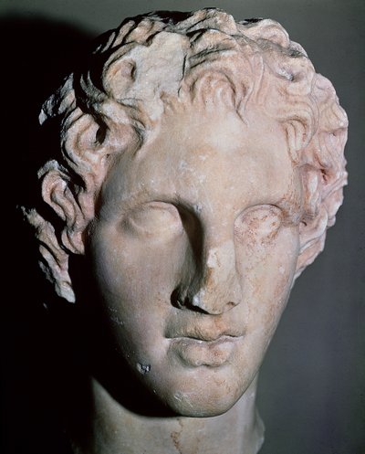 Głowa Aleksandra Wielkiego (356-323 pne) (marmur) autorstwa Leochares Leochares