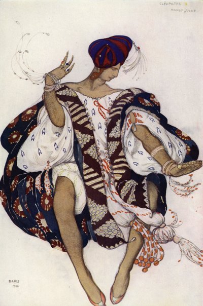 Taniec żydowski do baletu Kleopatra (kolor lito) autorstwa Leon (after) Bakst
