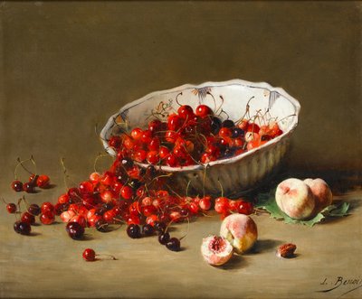 Miska wiśni, ok. 1900 autorstwa Leon Alfred Benoit