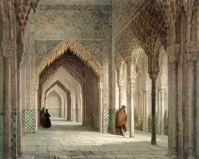 Sala sądowa Alhambry, Granada, 1853 r. autorstwa Leon Auguste Asselineau