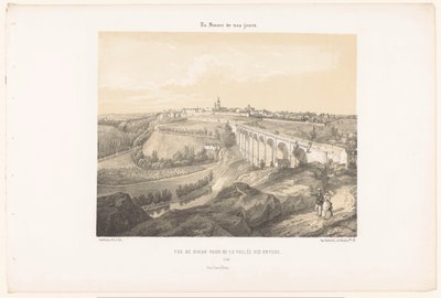 Widok na Dinan i wiadukt nad rzeką Rance Nagroda Vue de Dinan de la Vallée des Noyers (tytuł na obiekcie) Współczesna Francja (tytuł serii) La France de nos jours (tytuł serii na obiekcie) autorstwa Leon Auguste Asselineau