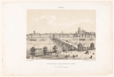 Widok Orleanu z lewego brzegu Loary Orlean. Vue prize de la rive gauche de la Loire (tytuł na obiekcie) Współczesna Francja (tytuł serii) La France de nos jours (tytuł serii na obiekcie) autorstwa Leon Auguste Asselineau