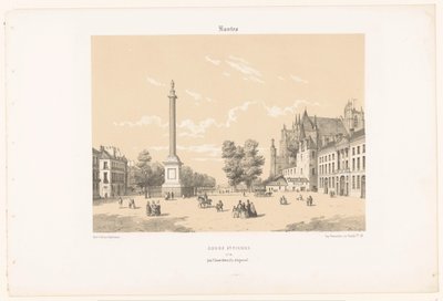 Widok na Place Maréchal-Foch i Cours Saint-Pierre w Nantes Nantes. Cours St. Pierre (tytuł na obiekcie) Współczesna Francja (tytuł serii) La France de nos jours (tytuł serii) autorstwa Leon Auguste Asselineau