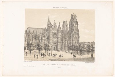 Widok katedry orleańskiej (strona północna) Côté septentrional de la cathédrale à Orleans (tytuł przedmiotu) Współczesna Francja (tytuł serii) La France de nos jours (tytuł serii na obiekcie) autorstwa Leon Auguste Asselineau