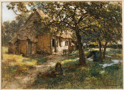 Chata, Normandia, 1900 autorstwa Leon Augustin Lhermitte