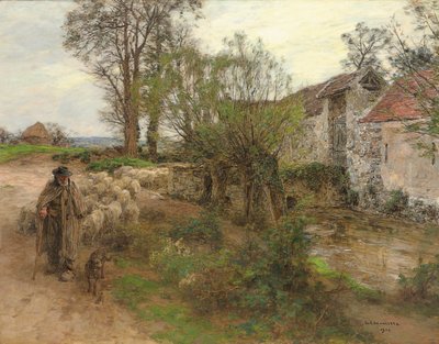 Zjazd Stada z Chailly Street; Wyjście stada z rue Chailly, 1904 autorstwa Leon Augustin Lhermitte