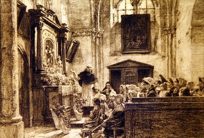 Miesiąc Maryi w Czarterze: maj autorstwa Leon Augustin Lhermitte