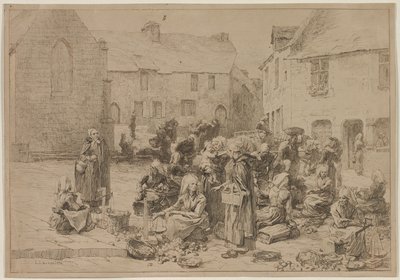 Jarmark Jabłkowy w Landerneau, 1878 r. autorstwa Leon Augustin Lhermitte