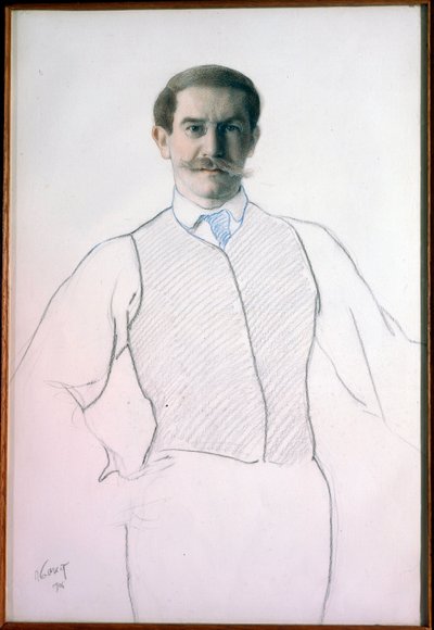 Autoportret (Autoportret) - Rysunek Leona Baksta (1866-1924), Wymiary 32,6 x 28,6 cm autorstwa Leon Bakst