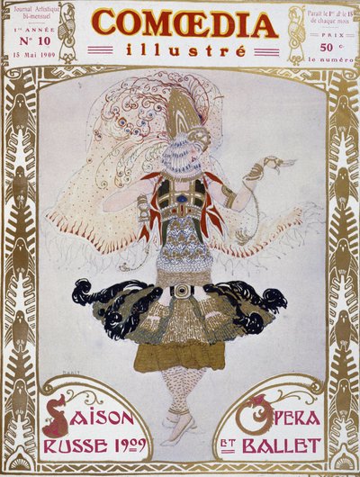 Tancerka baletowa w wykonaniu Baksta, krowa”. Komedia Ilustrowana”” autorstwa Leon Bakst