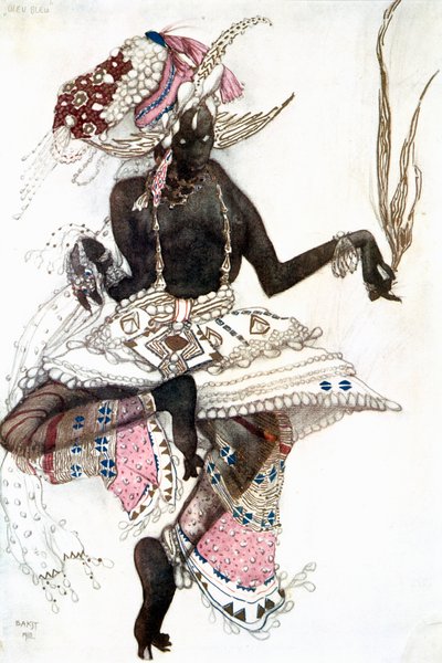Projekt kostiumów Bayadere dla Le Dieu Bleu Błękitny Bóg, 1911 autorstwa Leon Bakst