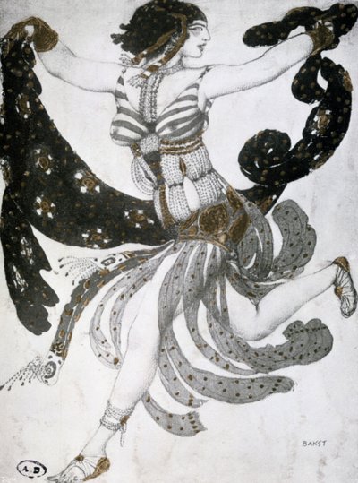 Kleopatra, projekt kostiumów baletowych, 1909 autorstwa Leon Bakst