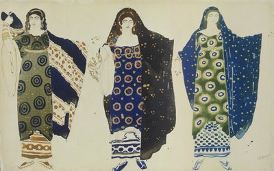 Projekt kostiumu dla Edypa w Colonus autorstwa Sofoklesa, 1904 (wc na papierze) autorstwa Leon Bakst