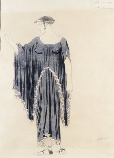 Projekt kostiumu dla Edypa w Colonus-Antygone, ok. 1930 r. 1899 do 1909 autorstwa Leon Bakst