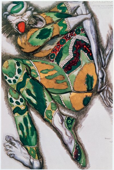 Projekt kostiumu dla Seefenfel, z Sadko, 1917 autorstwa Leon Bakst