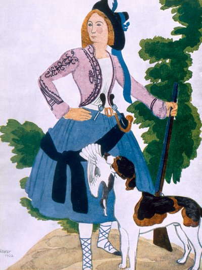 Projekt kostiumu dla Łowczyni, 1922 autorstwa Leon Bakst