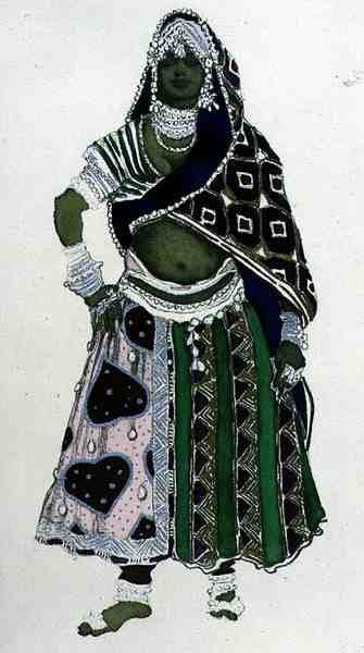 Projekt kostiumu dla Arabki z Le Dieu Bleu autorstwa Leon Bakst